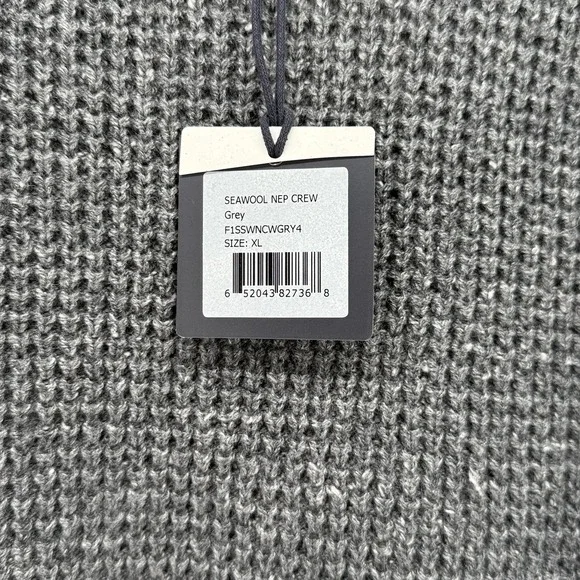 The Normal Brand Mens Seawool Nep Crew Sweater Grey Waffle Knit XL - Picture 5 of 6